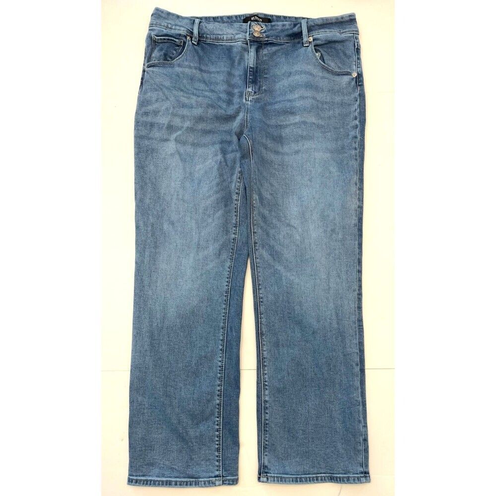 Hudson Jeans Womens 16 High Rise Straight Leg Stacked Button Stretch Denim